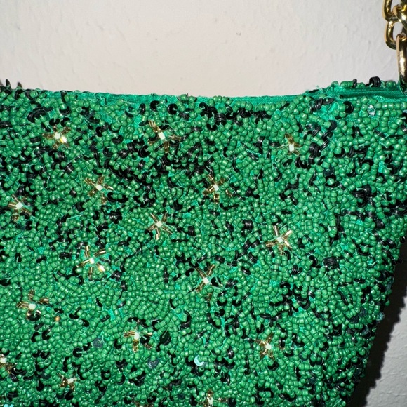 Green Football Beaded Women's Bag - Picture 3 of 4